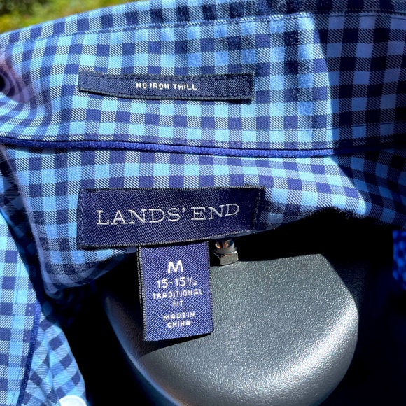 Lands’ End, long sleeve, blue, Traditional Fit, Shirt, size M 15-15 1/2 - Picture 3 of 3